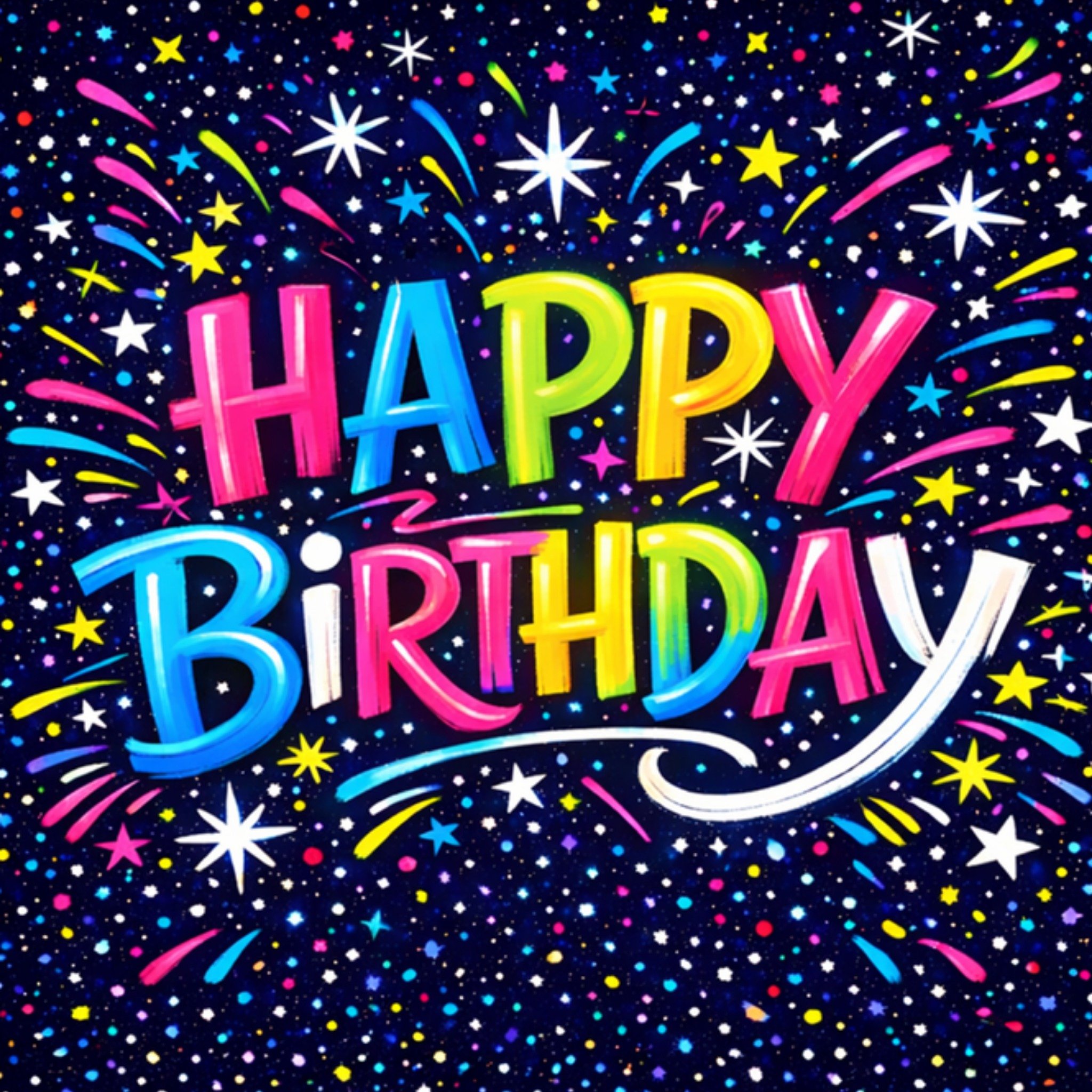 Moonpig Colourful Fireworks Happy Birthday Card