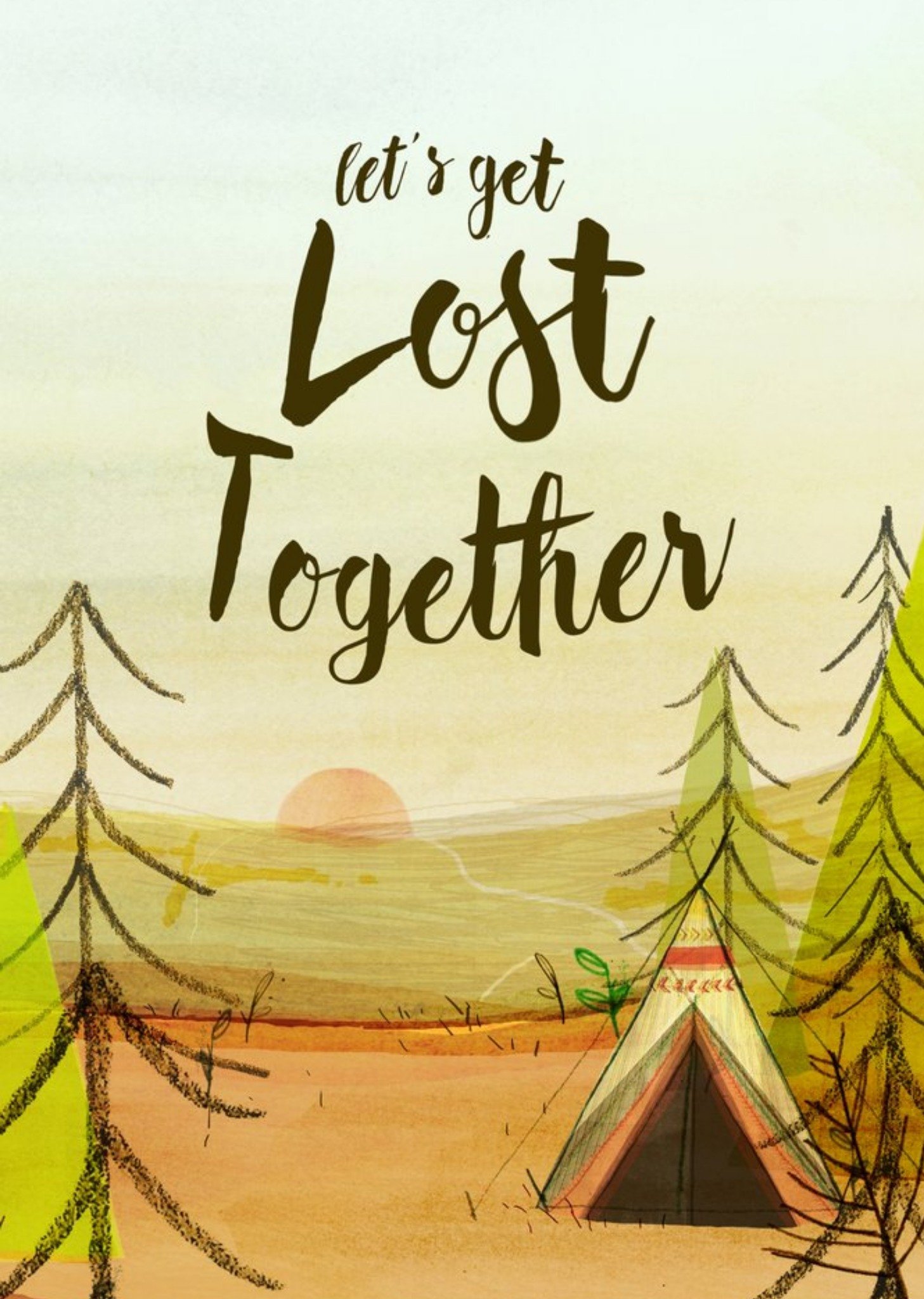 Moonpig Lets Get Lost Together Card
