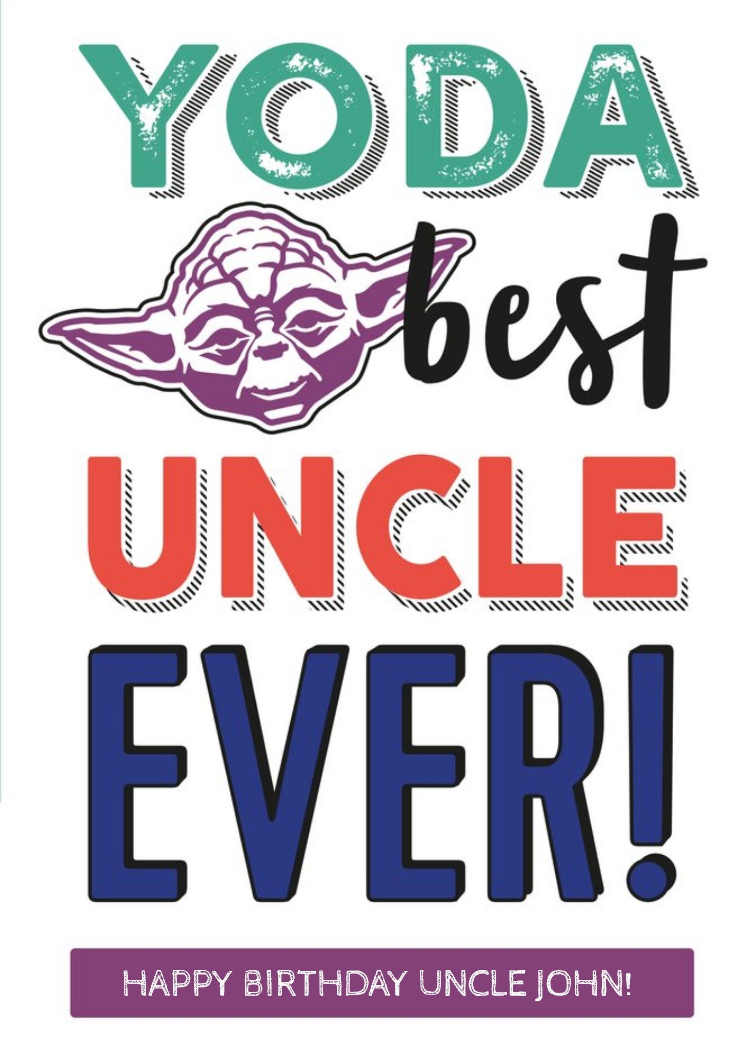 Disney Star Wars Birthday Card - Yoda Best Uncle Ever