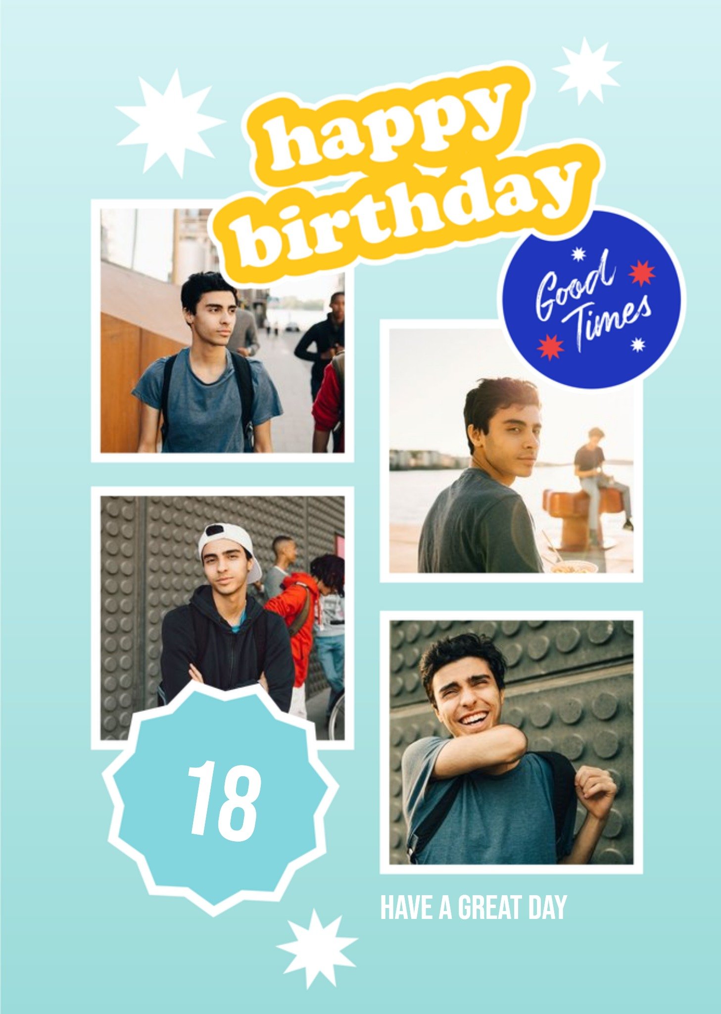 Moonpig Good Times Photo Upload Birthday Card