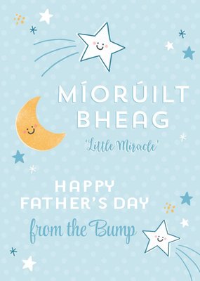 Blue Irish Illustrated Star Little Miracle Father's Day Card