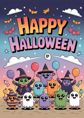 Happy Halloween Illustrated Card