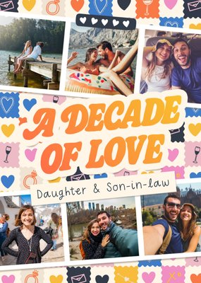 A Decade Of Love Photo Upload Daughter & Son-In-Law Anniversary Card