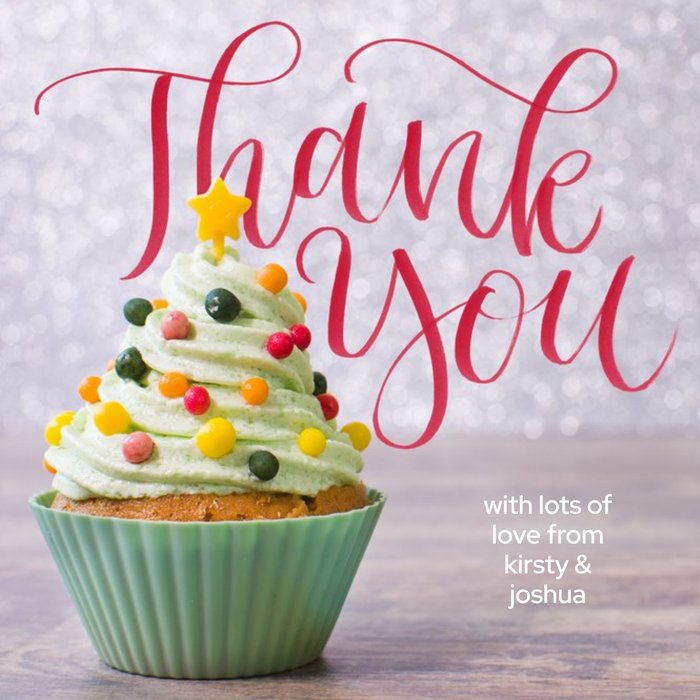 Christmas Cupcake Thank You Card