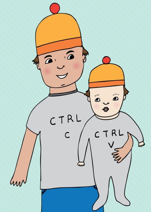 Illustration Of A Father And Son Ctrl C Ctrl V New Baby Card