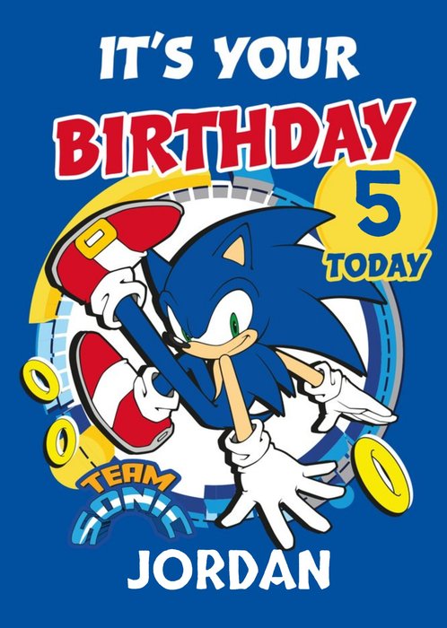 Sega Sonic Kids It's Your Birthday Team Sonic Card