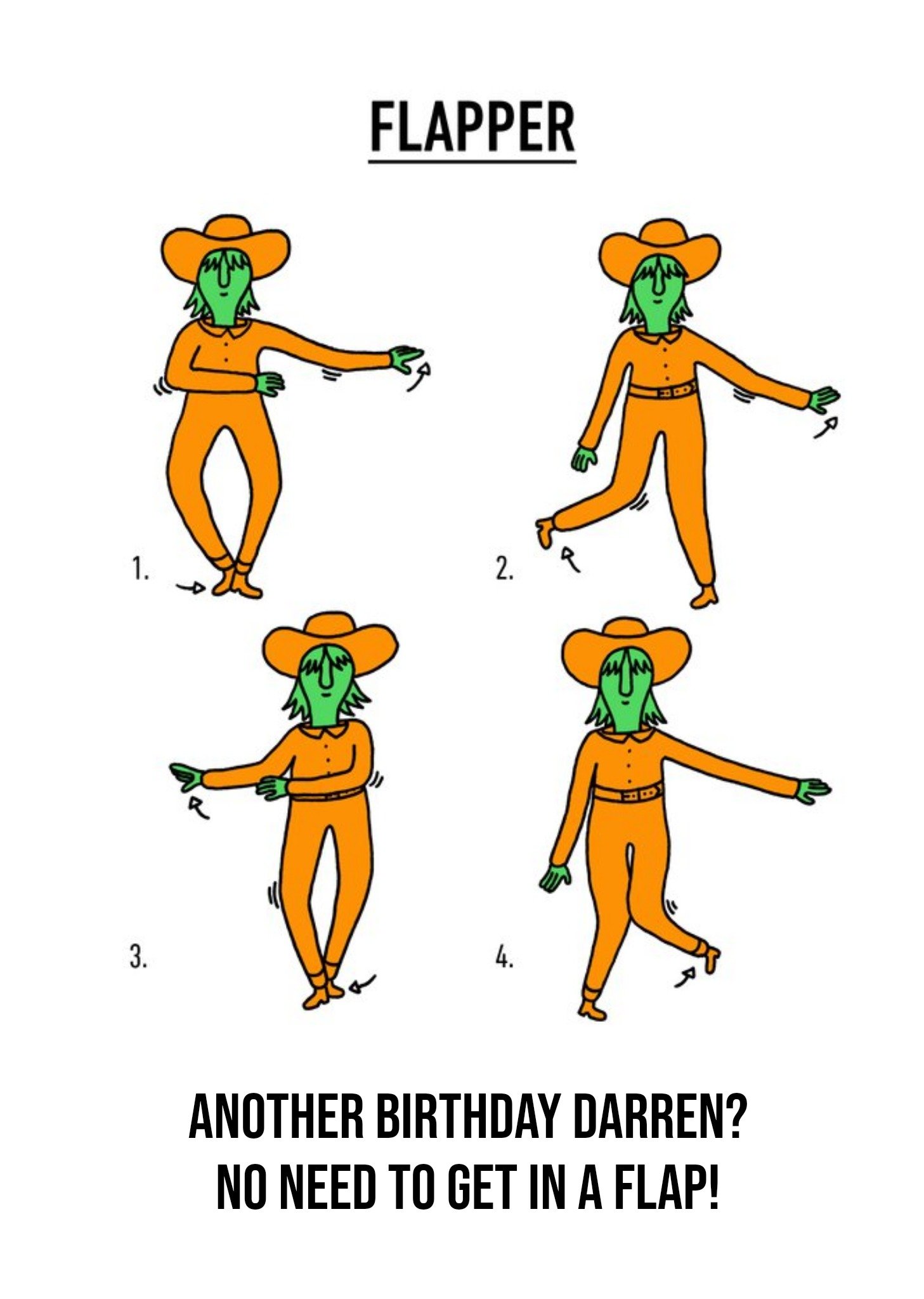 Moonpig Video Game Dance Moves Flapper Birthday Card
