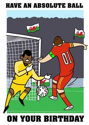 Wales Footballer Have An Absolute Ball Birthday Card