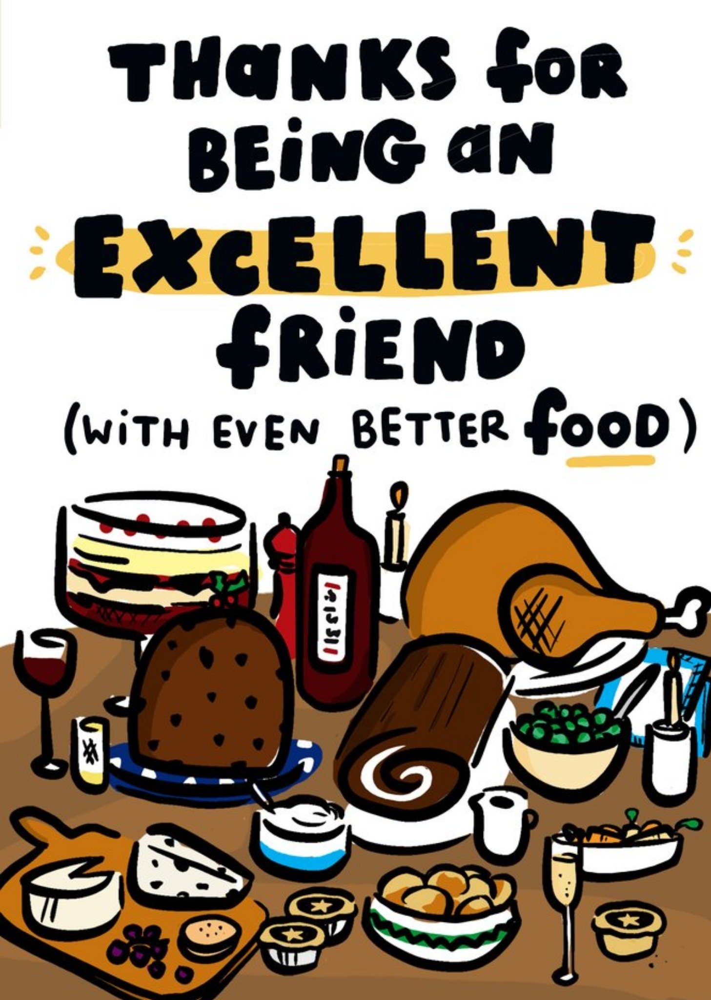 Moonpig Thanks For Being An Excellent Friend Funny Card