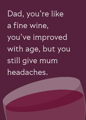 Like a Fine Wine Typographic Humorous Father’s Day Card