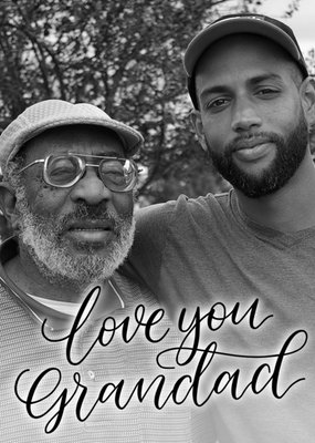 Black Script Lettering Love You Grandad Photo Card