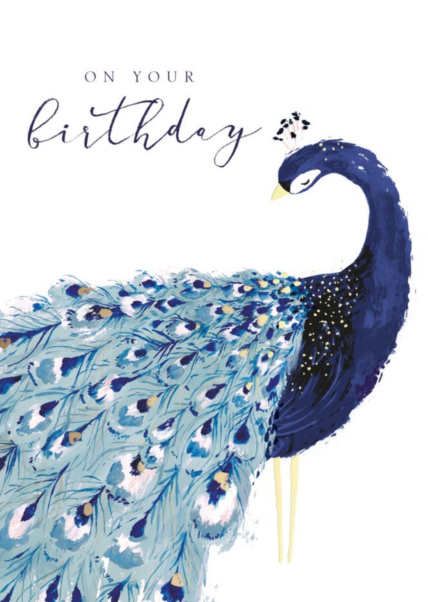 Moonpig Painted Peacock On Your Birthday Card