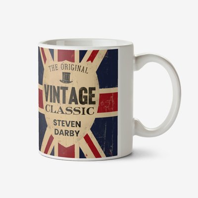 Distressed Union Jack Design The Original Vintage Classic Photo Upload Mug