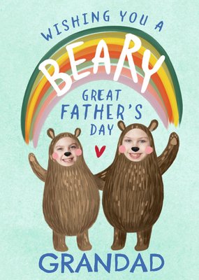 Trading Faces Wishing You A Bear Great Father's Day Grandad Photo Upload Card