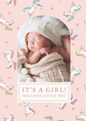 It's A Girl Welcome Little One Cath Kidston Photo Upload Card