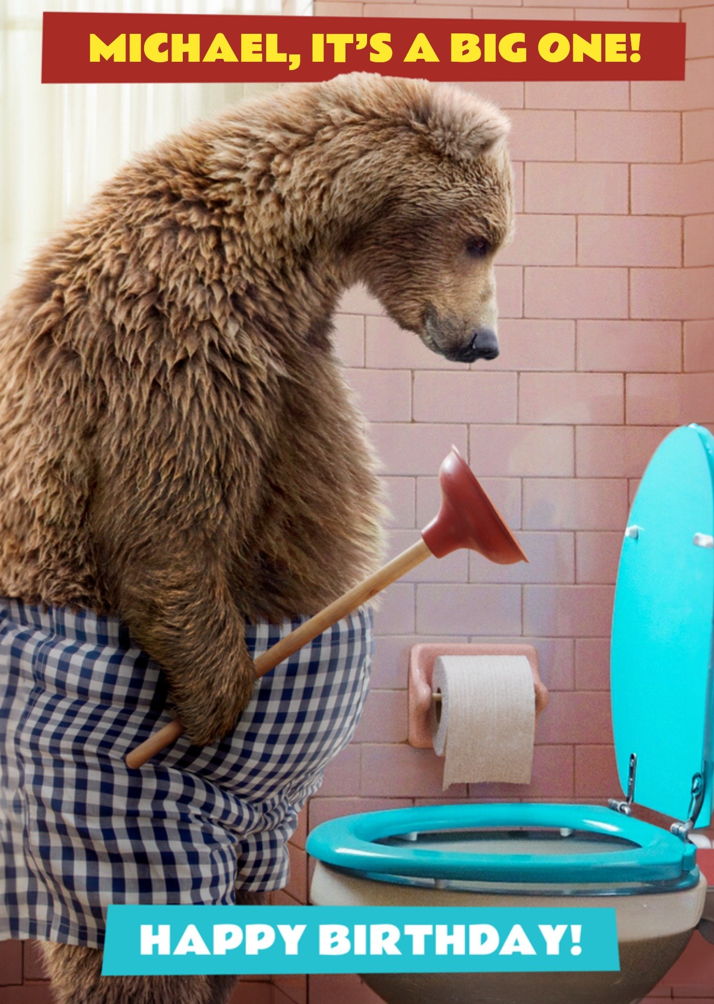 Moonpig Avanti It's A Big One Funny Bear Birthday Card