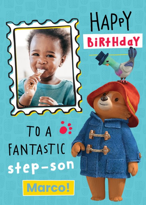 Paddington Bear Fantastic Stepson Photo Upload Card