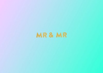 Pastel Hues Personalised Mr And Mr Wedding Day Card