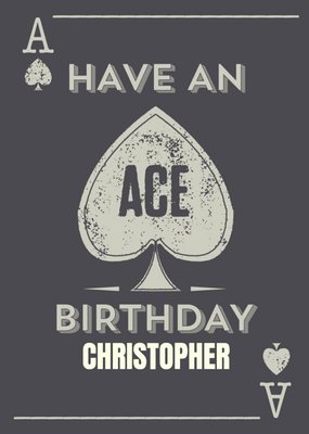 Ace Of Spades Style Personalised Birthday Card