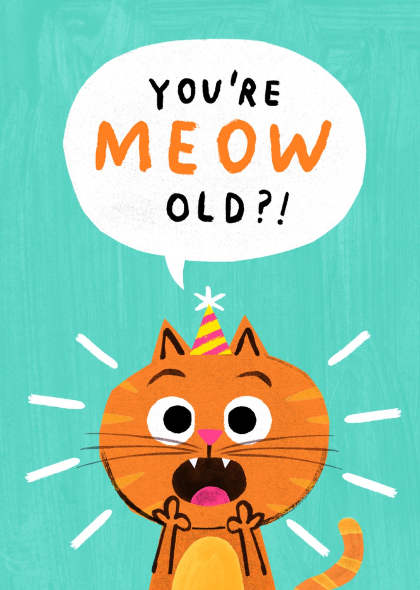 Moonpig You're Meow Old Funny Illustrated Cat Birthday Card