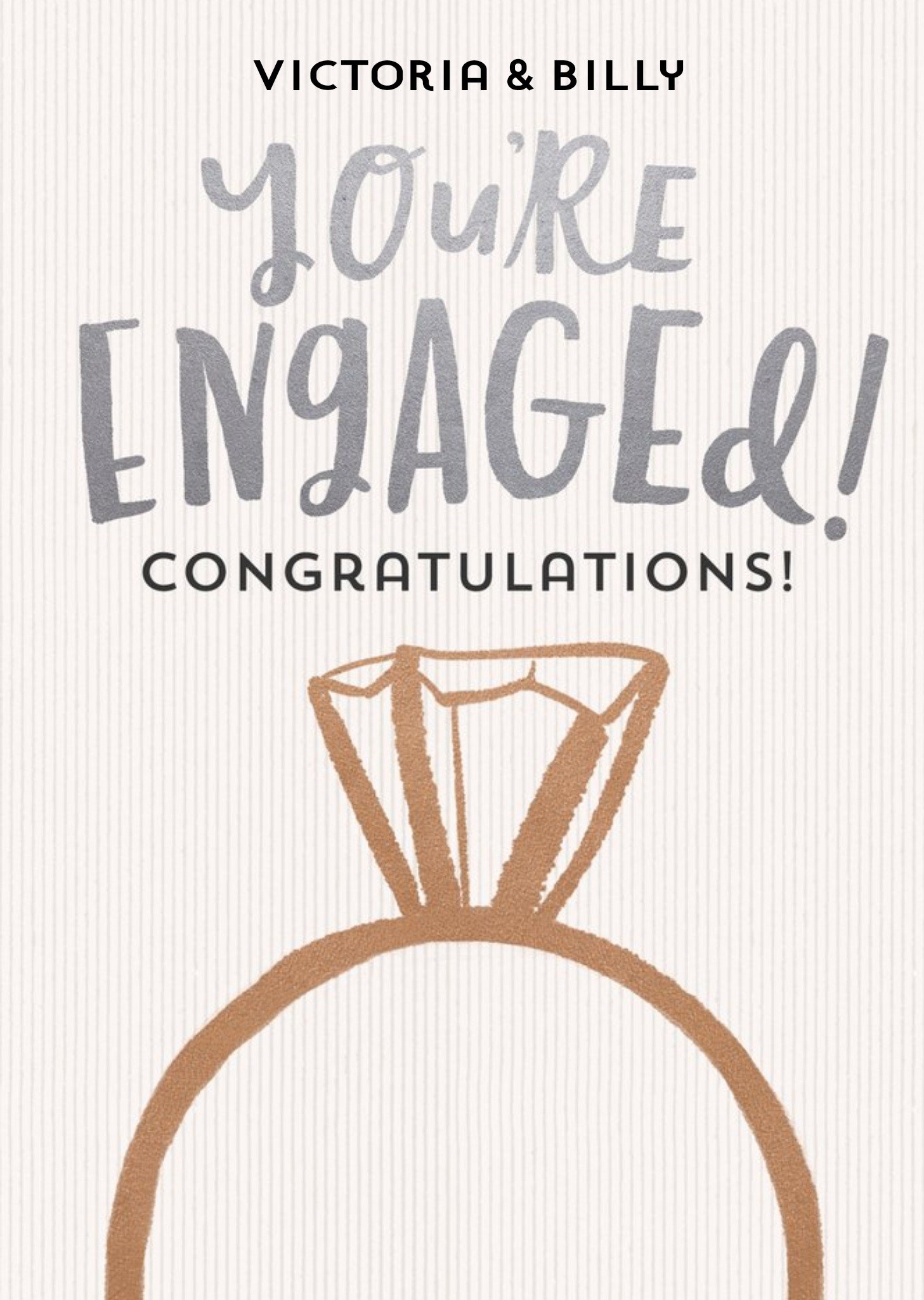 Moonpig Editable You'Re Engaged Congratulations Card