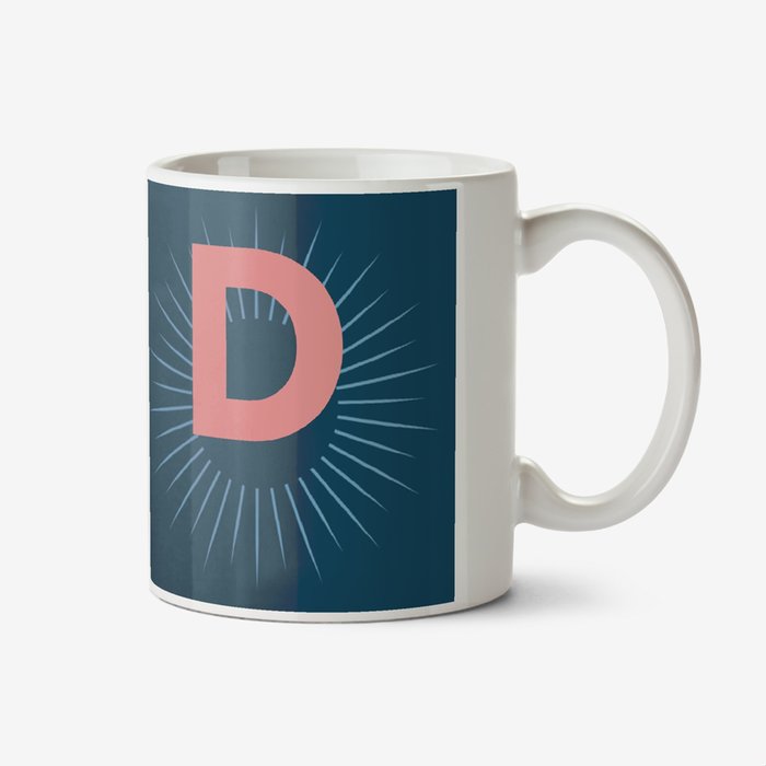 Navy Personalise Letter Photo Upload Mug