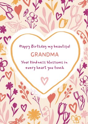 Sweet Floral Grandma Birthday Card