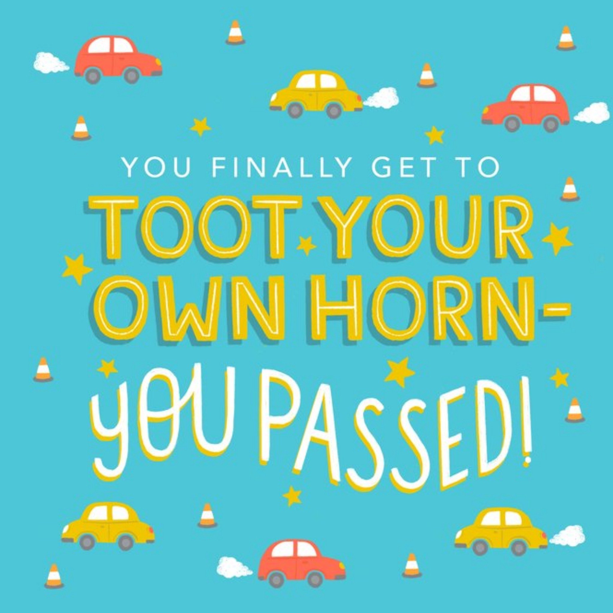 Moonpig Claire Nicholson Illustrated Cars Driving Test Card