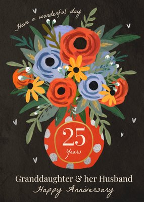 Granddaughter & Her Husband 25th Anniversary Card