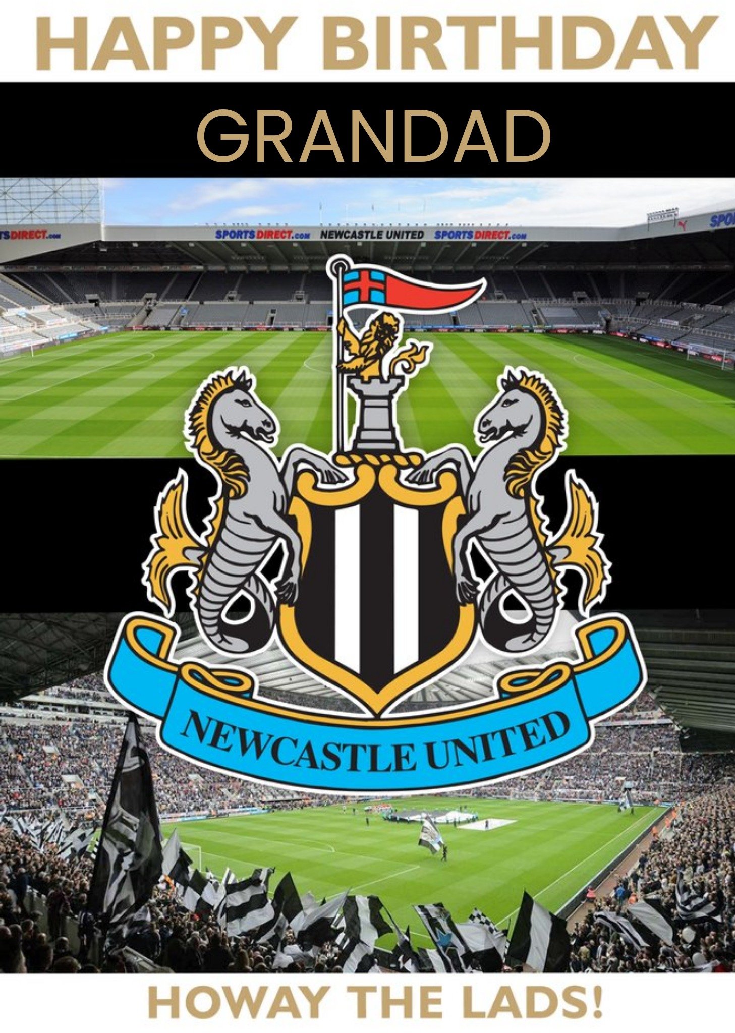 Moonpig Newcastle United - Howay The Lads - Grandad Football Birthday Card