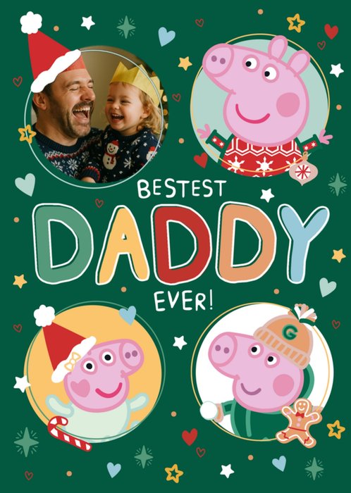 Peppa Pig Bestest Daddy Ever Photo Upload Christmas Card