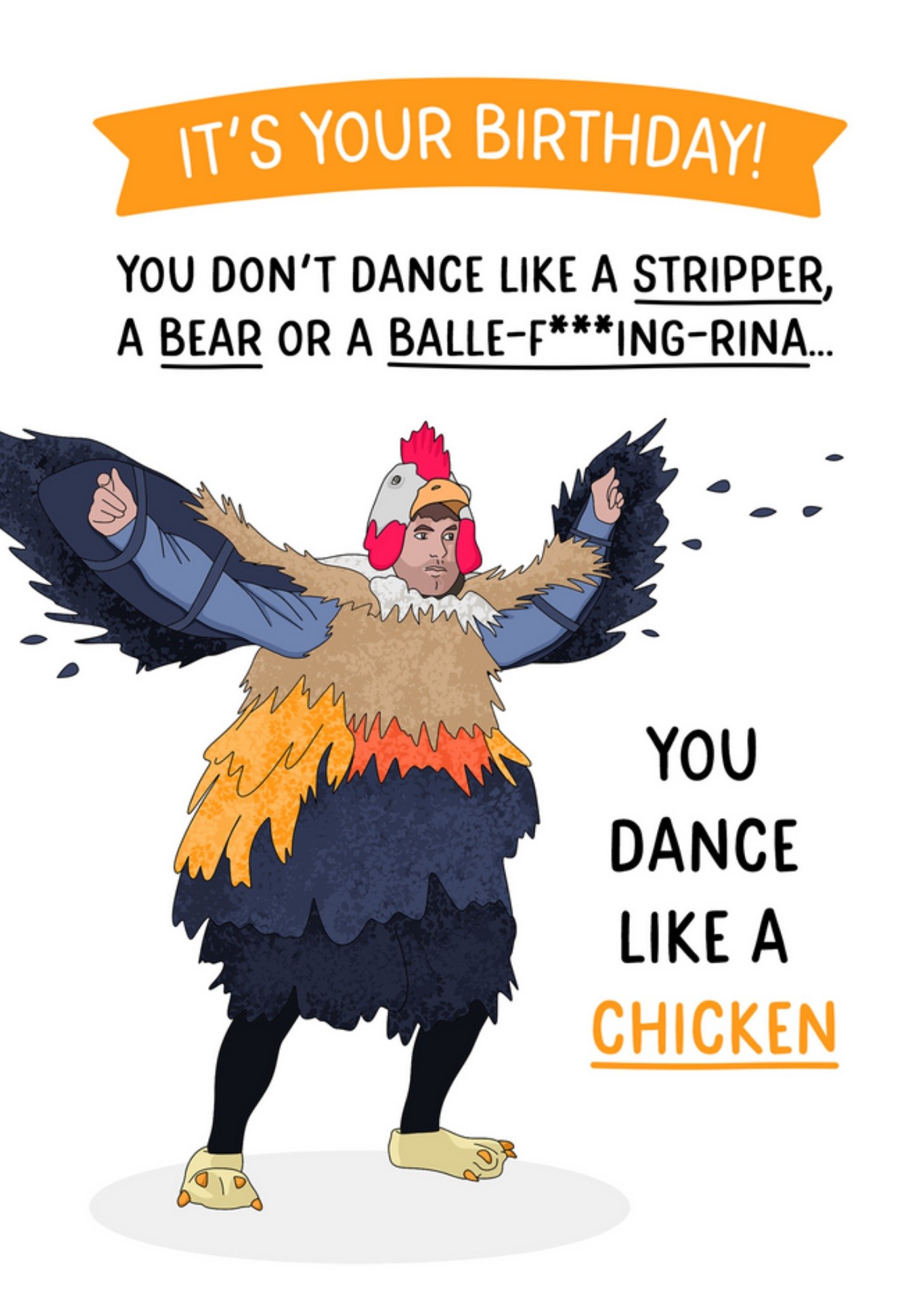 Moonpig You Dance Like A Chicken Birthday Card, Large