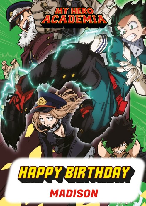 My Hero Academia Anime Characters Personalised Birthday Card