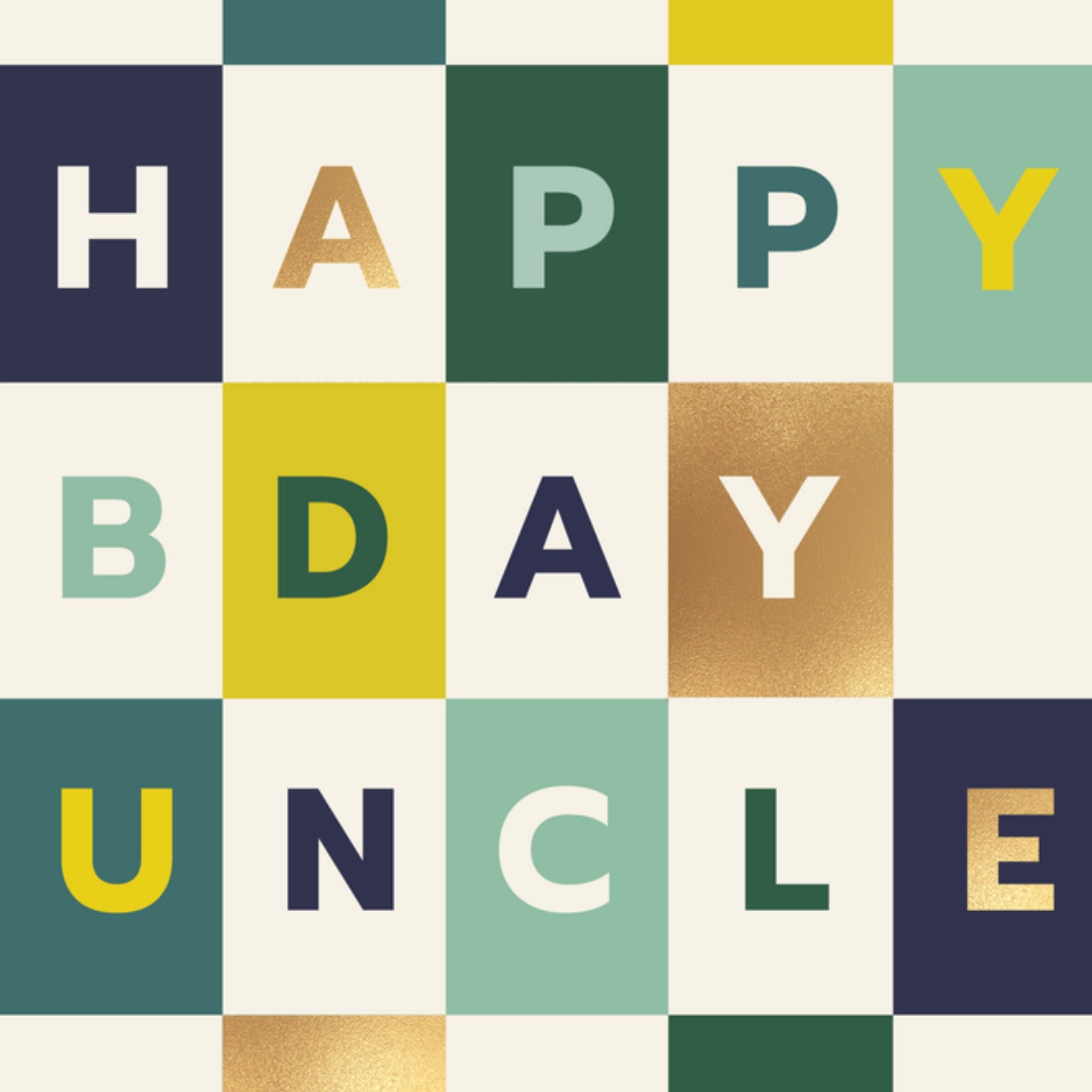 Moonpig Colourful Geometric Blocks Happy Birthday Uncle Card
