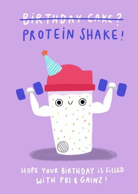 Jess Moorhouse Fun Illustrated Protein Shake Birthday Card