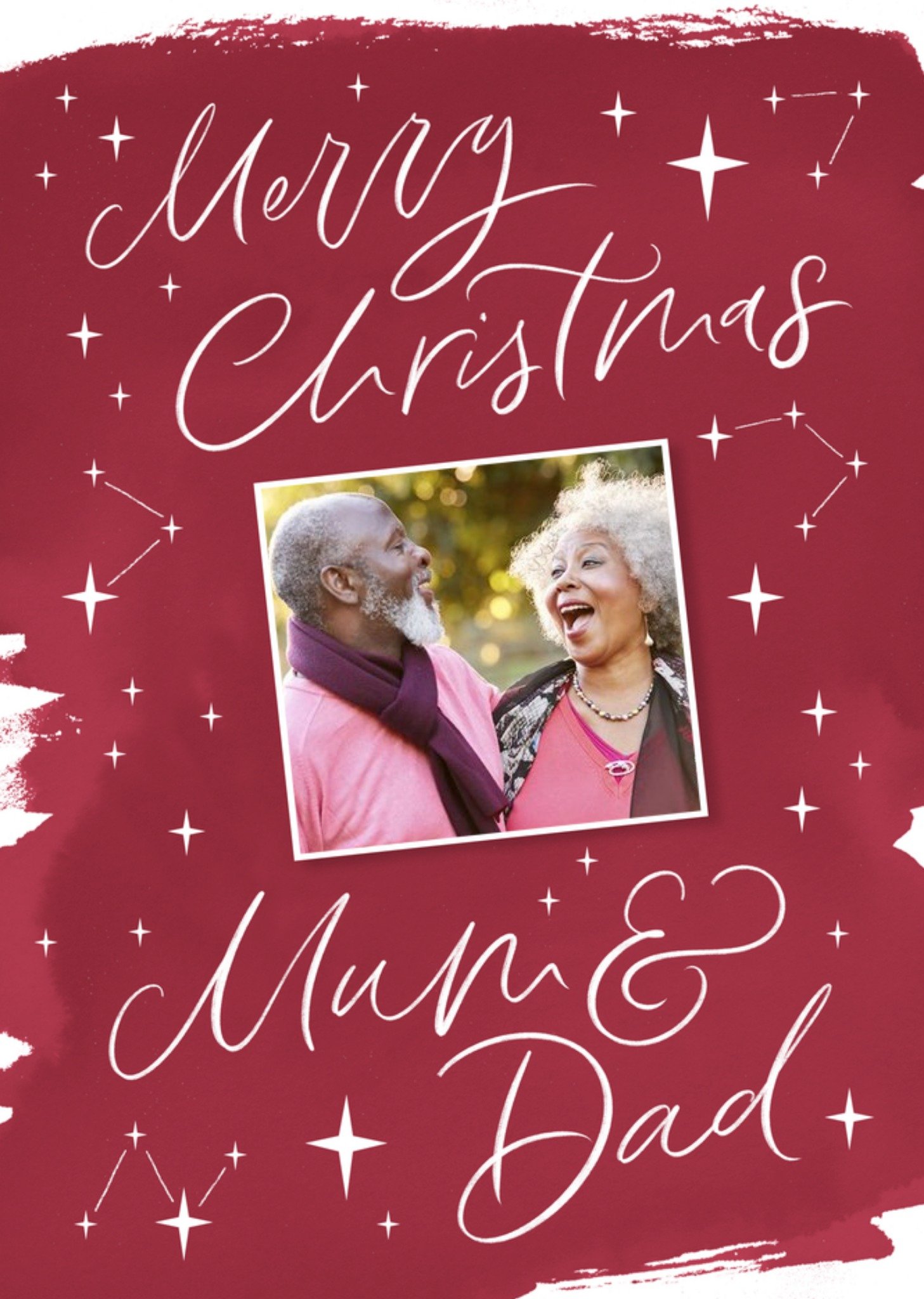 Moonpig One Photo Frame With White Calligraphy Photo Upload Christmas Card