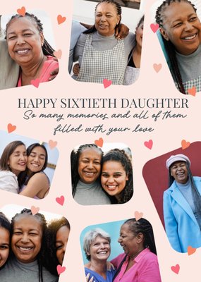 Happy Sixtieth Daughter Photo Upload Birthday Card