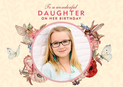 Flower Fairies Daughters Birthday Photo Upload Card