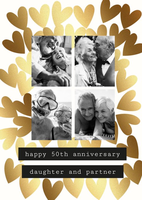 Daughter And Partner Photo Upload 50th Anniversary Card
