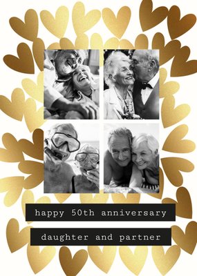 Daughter And Partner Photo Upload 50th Anniversary Card