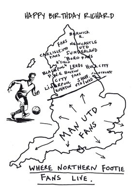 North South Smile Man United Personalised Card