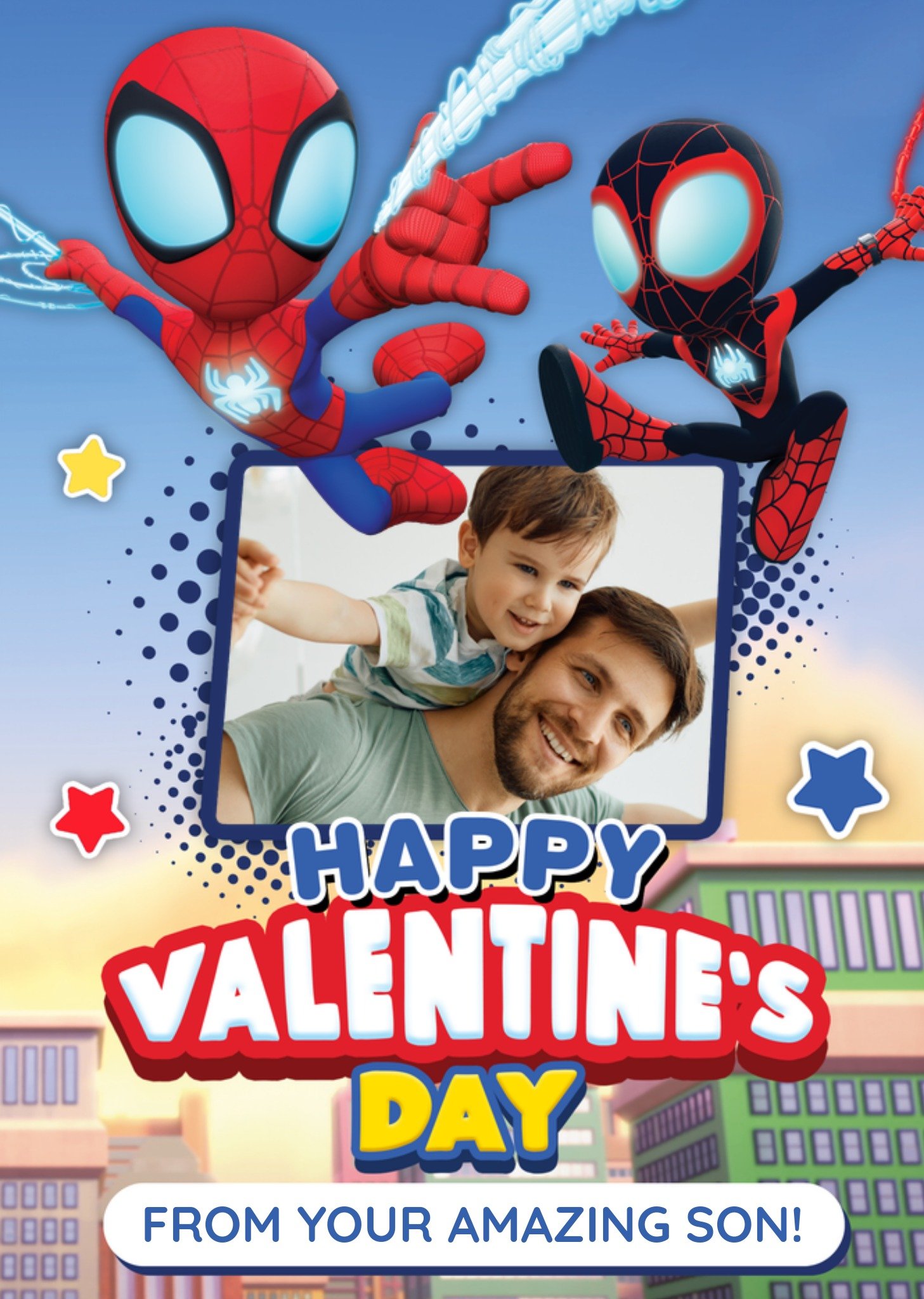 Marvel Spidey And His Amazing Friends From Your Amazing Son Photo Upload Valentine's Day Card