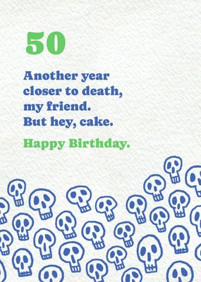 Another Year Closer To Death 50th Birthday Card