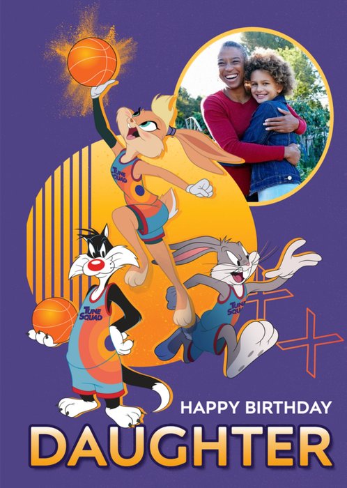 Space Jam 2 Photo Upload Daughter Birthday Card