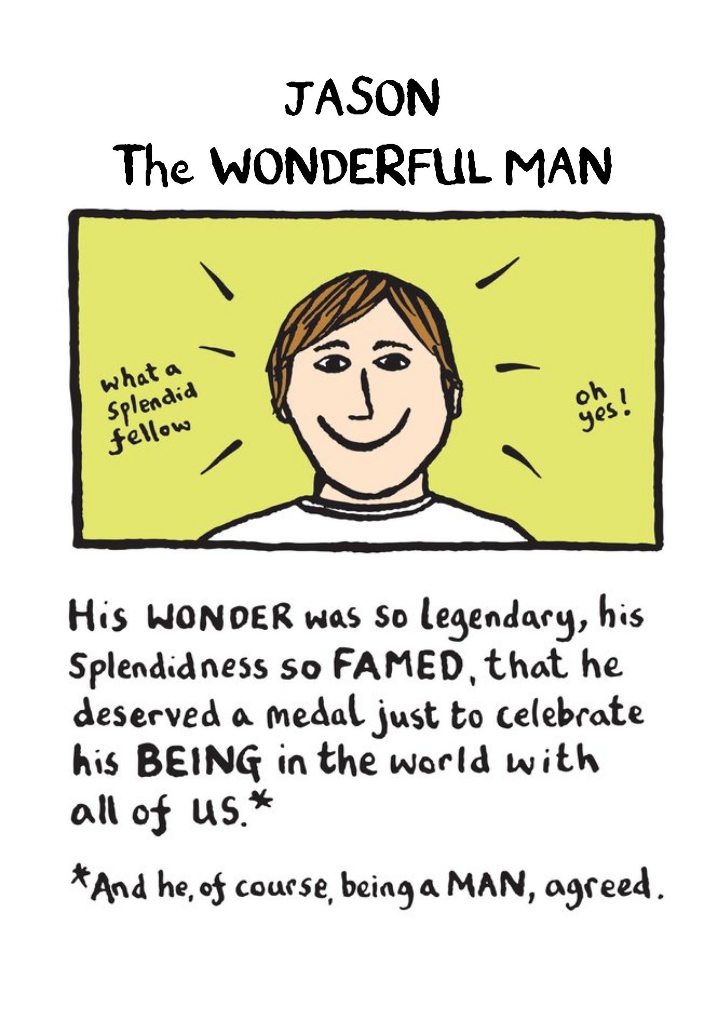 Moonpig Personalised Name The Wonderful Man Card