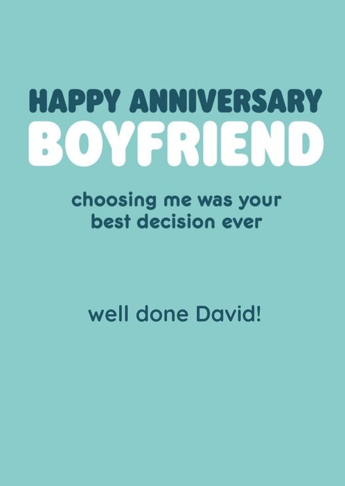 Happy Anniversary Boyfriend Humour Quote Anniversary Card