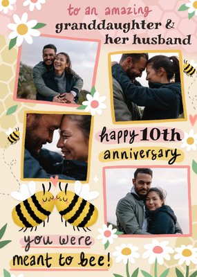 To An Amazing Granddaughter And Her Husband 10th Anniversary Photo Upload Card
