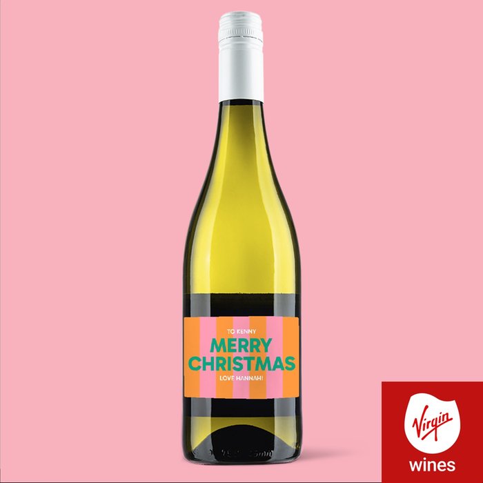Personalised Merry Christmas Pinot Grigio 75cl