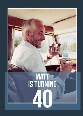 Bold Turning 40 Photo Upload Birthday Card