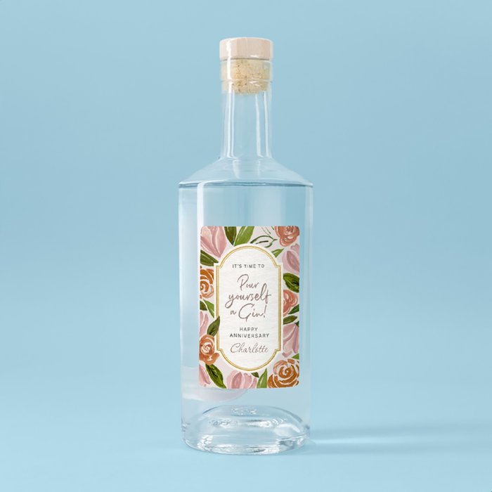 Personalised Happy Anniversary Gin 70cl